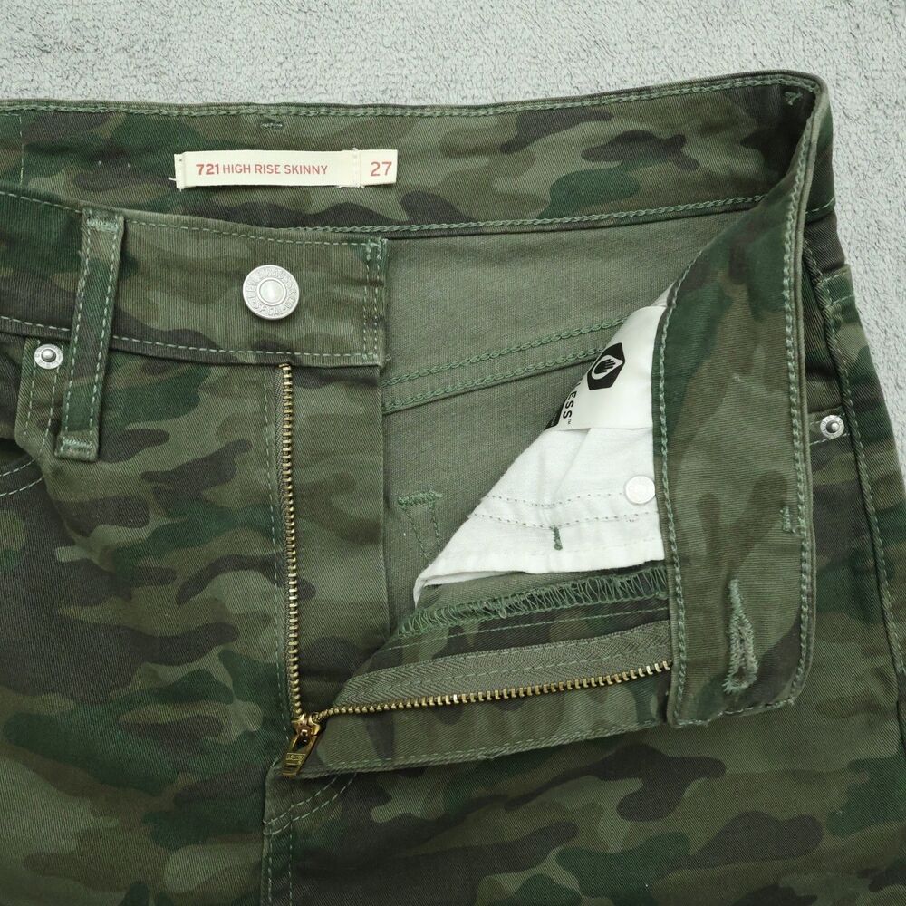 Levi's 721 Jeans Women's Size 27 Camouflage High-Rise Skinny Denim 30" Inseam - Picture 2 of 16